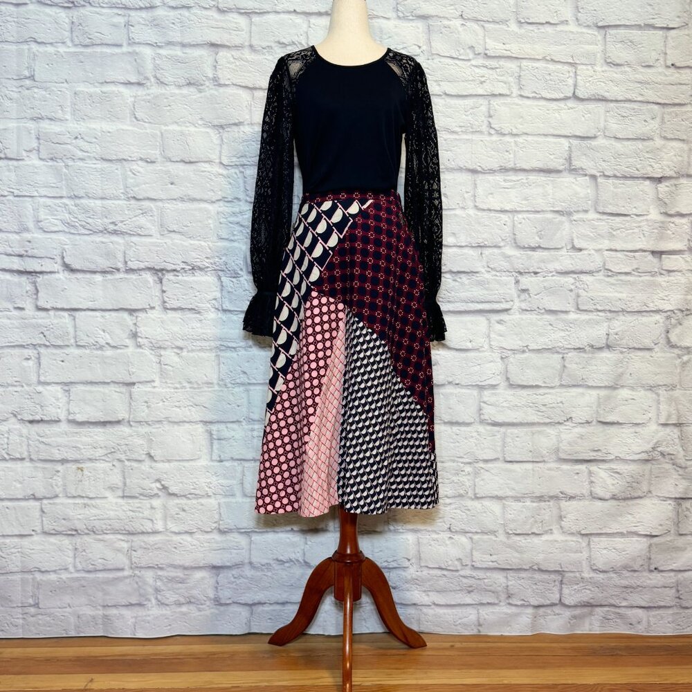 HD in Paris Marilyn Polka Dot Patchwork Print Midi Skirt - Picture 5 of 9
